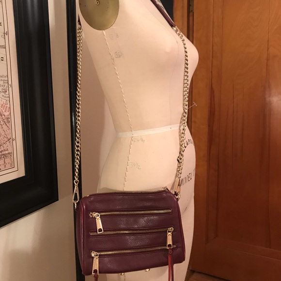 Rebecca Minkoff burgundy 3 zip cross body - Picture 2 of 4